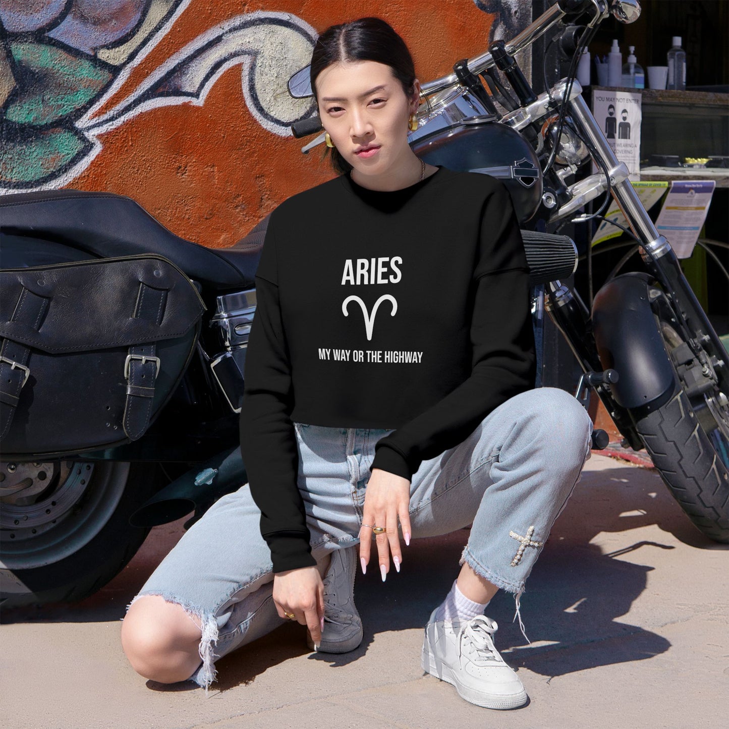 Aries Women's Cropped Sweatshirt