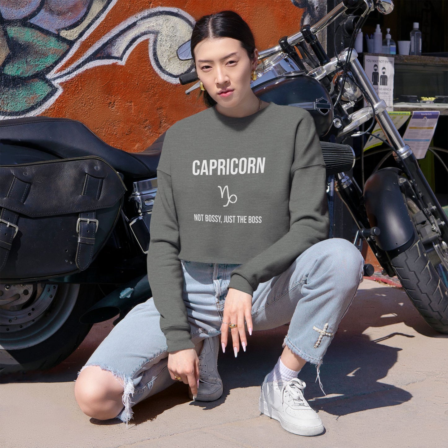 Capricorn Women's Cropped Sweatshirt