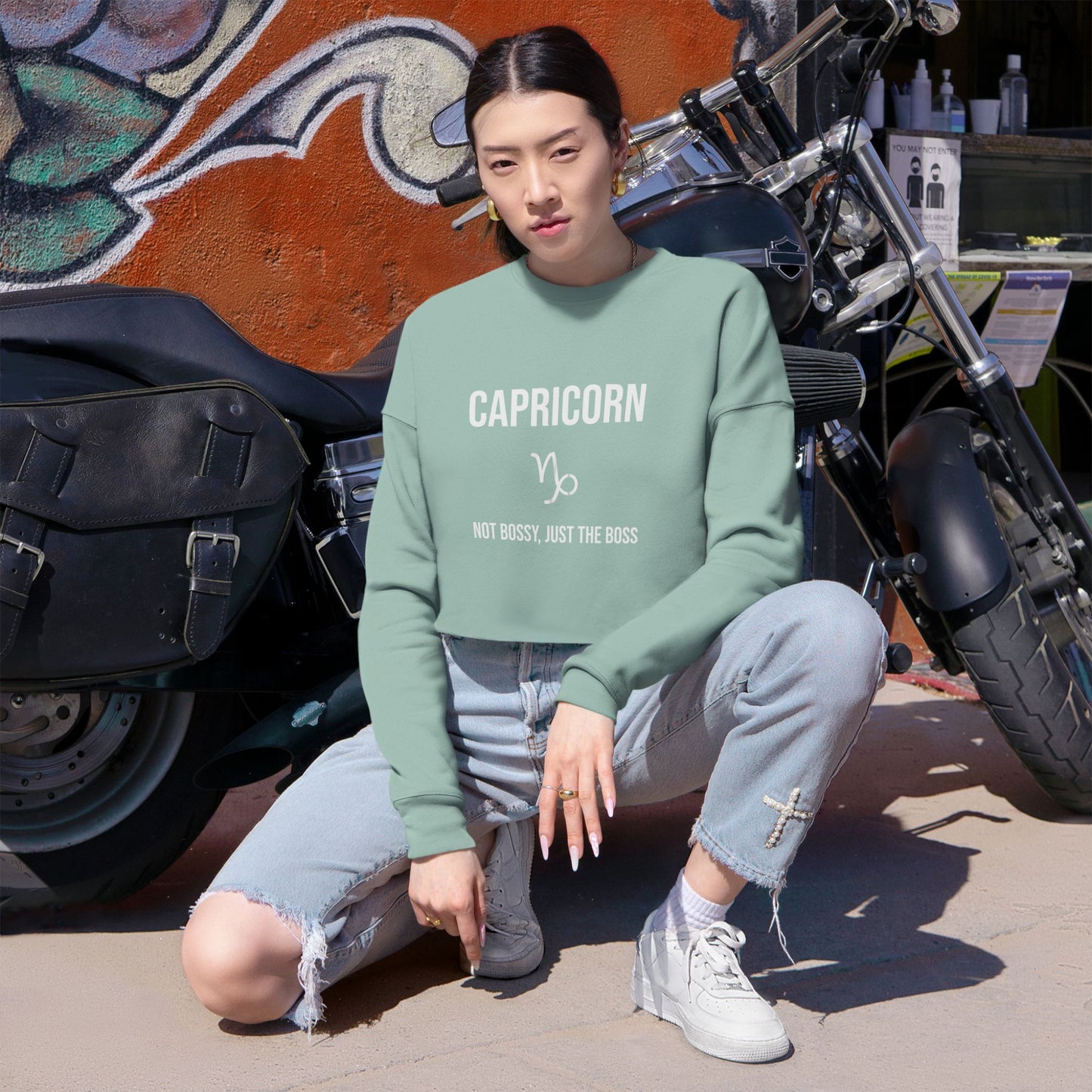 Capricorn Women's Cropped Sweatshirt