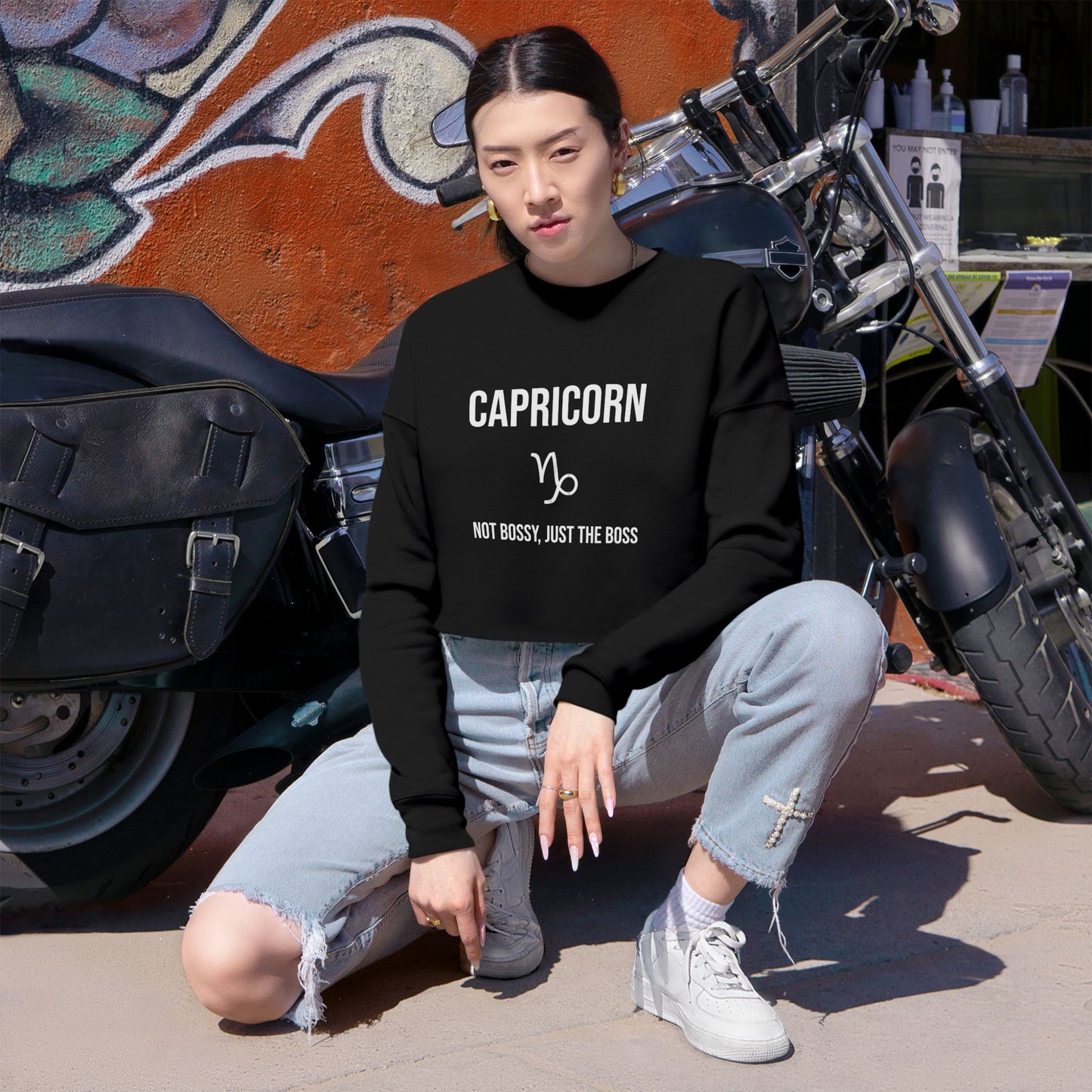 Capricorn Women's Cropped Sweatshirt